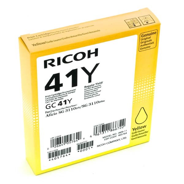 Tusz Ricoh do Aficio SG 3110DN/3110DNW GC 41Y | 2 200 str. | yellow