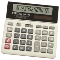 Kalkulator biurowy CITIZEN SDC-368, 12-cyfrowy, 152x152mm, czarno-biały