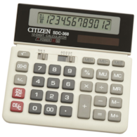 Kalkulator biurowy CITIZEN SDC-368, 12-cyfrowy, 152x152mm, czarno-biały