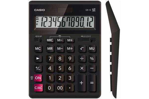 Kalkulator biurowy CASIO GR-12, 12-cyfrowy, 155x210mm, czarny