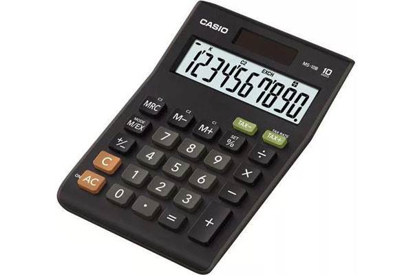 Kalkulator biurowy CASIO MS-10B-S, 10-cyfrowy,103x147mm, czarny