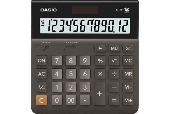 Kalkulator biurowy CASIO DH-12BK-S, 12-cyfrowy, 151x159mm, czarny