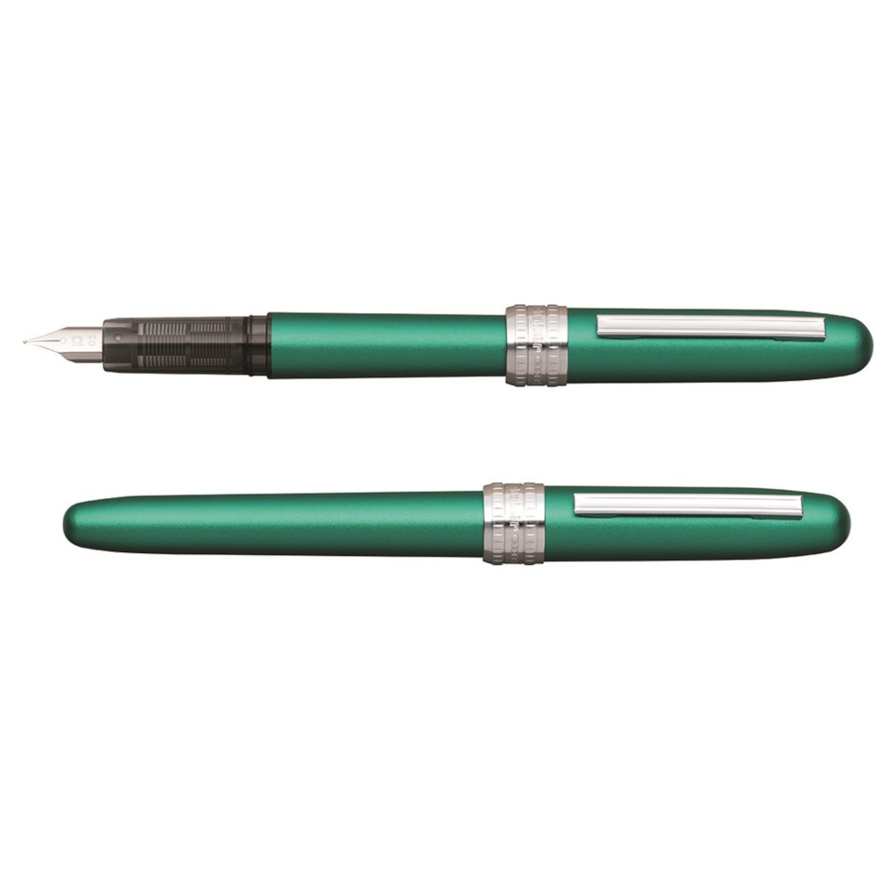Pióro wieczne Platinum Plaisir Teal Green, F, zielone matowe