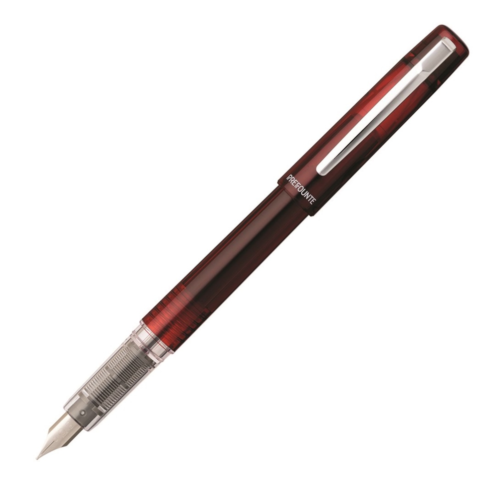 Pióro wieczne Platinum Prefounte Crimson Red, M, w plastikowym opakowaniu, na blistrze, bordowe