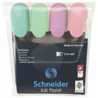 Zestaw zakreślaczy SCHNEIDER Job Pastel, 1-5 mm, 4 szt., mix kolorów