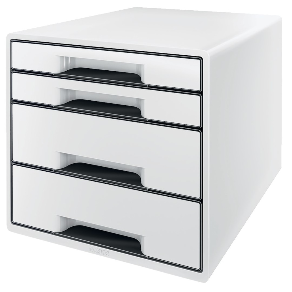 Pojemnik z 4 szufladami Leitz Black&White, biały