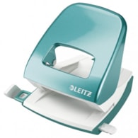 Dziurkacz duży metalowy Leitz WOW, turkusowy, 10 lat gwarancji, 30 kartek,