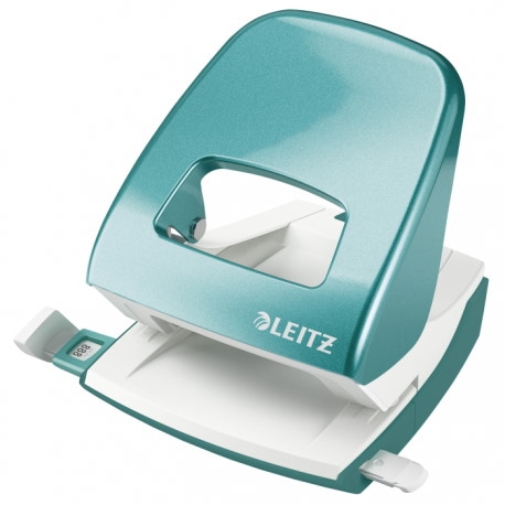 Dziurkacz duży metalowy Leitz WOW, turkusowy, 10 lat gwarancji, 30 kartek,