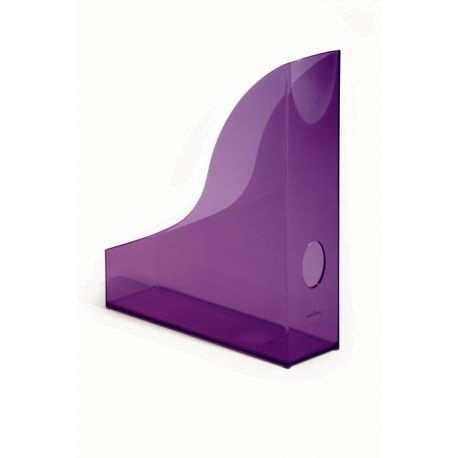BASIC pojemnik na katalogi A4  purpurowy przezroczysty