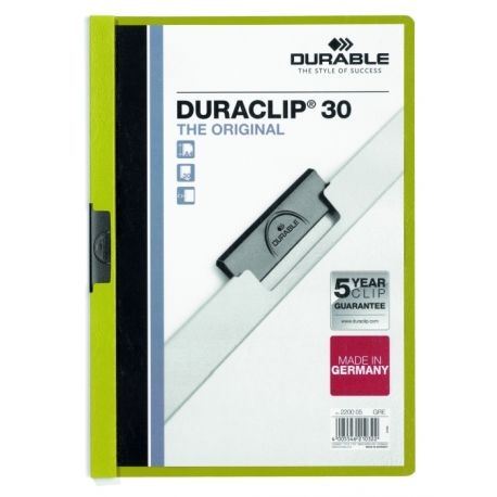 DURACLIP® Original 30, skoroszyt zaciskowy A4, 1-30 kart. zielony