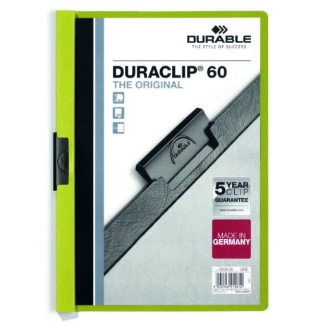 DURACLIP® Original 60, skoroszyt zaciskowy A4, 1-60 kart. zielony