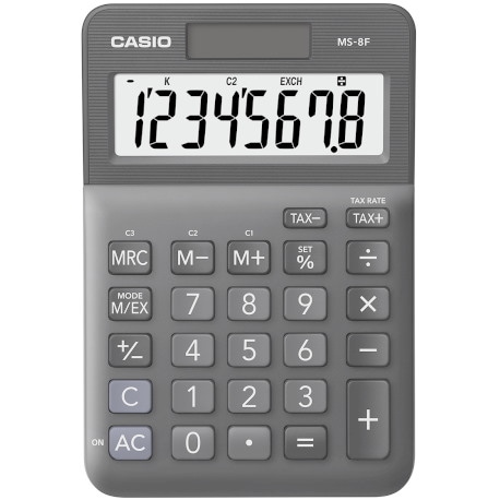 Kalkulator biurowy CASIO MS-8F-S, 8-cyfrowy, 103x147mm, czarny