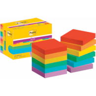 KARTECZKI SAMOPRZYLEPNE POST-IT SUPER STICKY, 47,6X47,6MM, 12X90 KART., PALETA PLAYFUL