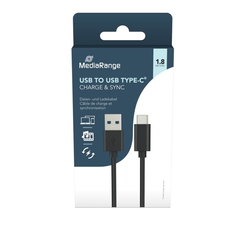 Kabel USB-C MEDIARANGE USB 3.0 1,8m czarny