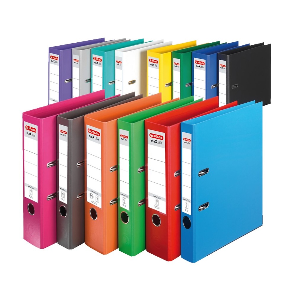 SEGREGATOR DŹWIGNIOWY HERLITZ MAX.FILE PROTECT PLUS A4/8CM NIEBIESKI