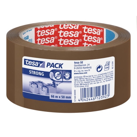 TAŚMA PAKOWA TESAPACK STRONG CICHA 66M X 50MM BRĄZOWA