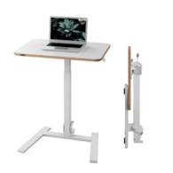 Małe składane biurko Leitz Ergo do pracy w pozycji siedzącej i stojącej, białe