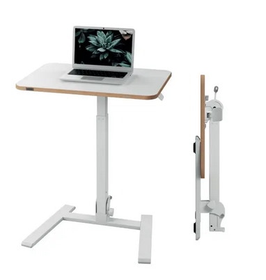 Małe składane biurko Leitz Ergo do pracy w pozycji siedzącej i stojącej, białe