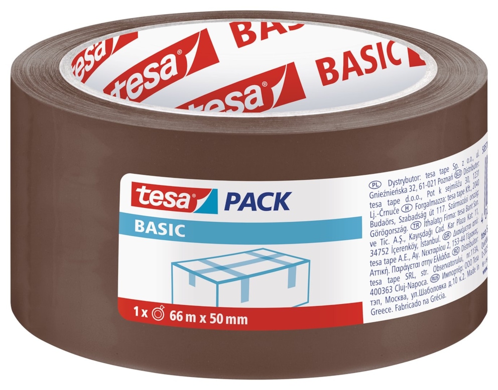 TAŚMA PAKOWA TESAPACK BASIC 66M X 50MM B RĄZOWA