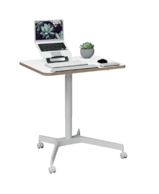 Małe biurko Leitz Ergo do pracy w pozycji siedzącej i stojącej, białe