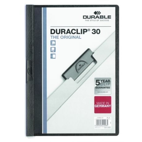DURACLIP® Original 30, skoroszyt zaciskowy A4, 1-30 kart. czarny