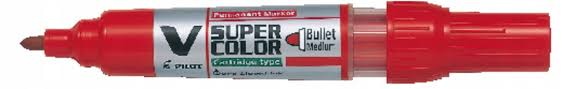 Marker perm  PILOT V-Sup Col SCA-VSC-M-BGokr czerw
