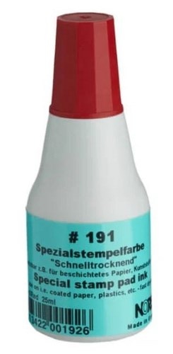 191 TUSZ DO STEMPLI CZERWONY, 25 ML NORIS