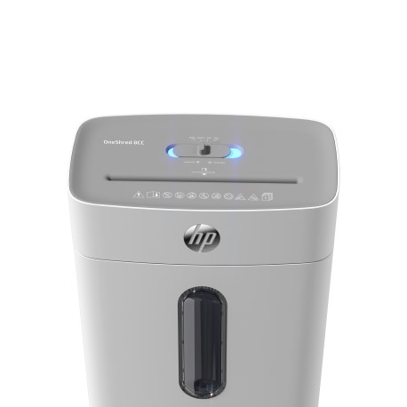 Niszczarka HP ONESHRED 8CC, ścinki, P-4, 8kart., 15l, jasnoszara