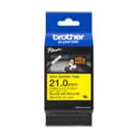 Brother oryginalny taśma do drukarek etykiet, Brother, HSE-651E, czarny druk/żółty podkład, 1.5m, 21mm