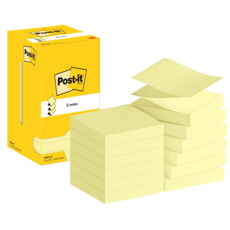 Karteczki samoprzylepne POST-IT® Z-Notes (R-330), 76x76mm, 12x100 kart., żółte