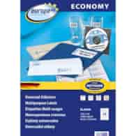 Etykiety uniwersalne Economy Europe100 by Avery Zweckform; A4, 100 ark./op., 64,6 x 33,8 mm, białe