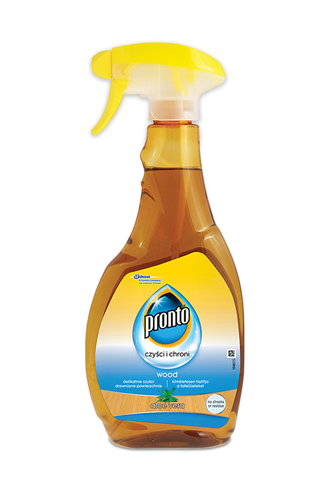 Pronto® Wood Aloe Vera w rozpylaczu delikatnie wyczyść powierzchnie drewniane 500 ml