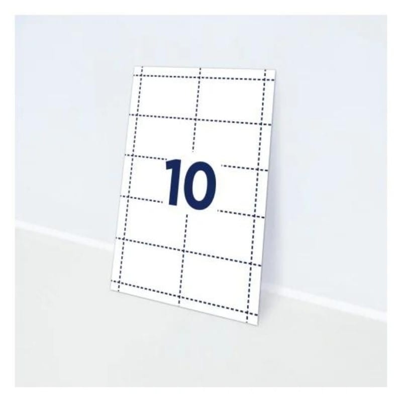 Wkłady do identyfikatorów, 54 x 90 mm, 20 ark/200 wkładów, białe wkłady z mikroperforacją 190 g/m2; pasują do holderów 4820; identyfikatory AVERY L4727-20