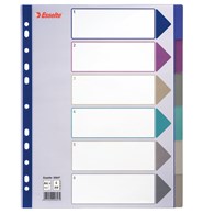 Przekładki plastikowe Multicolor PP, A4 Maxi - 6 kart