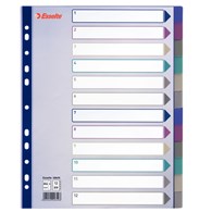 Przekładki plastikowe Multicolor PP, A4 Maxi - 12 kart