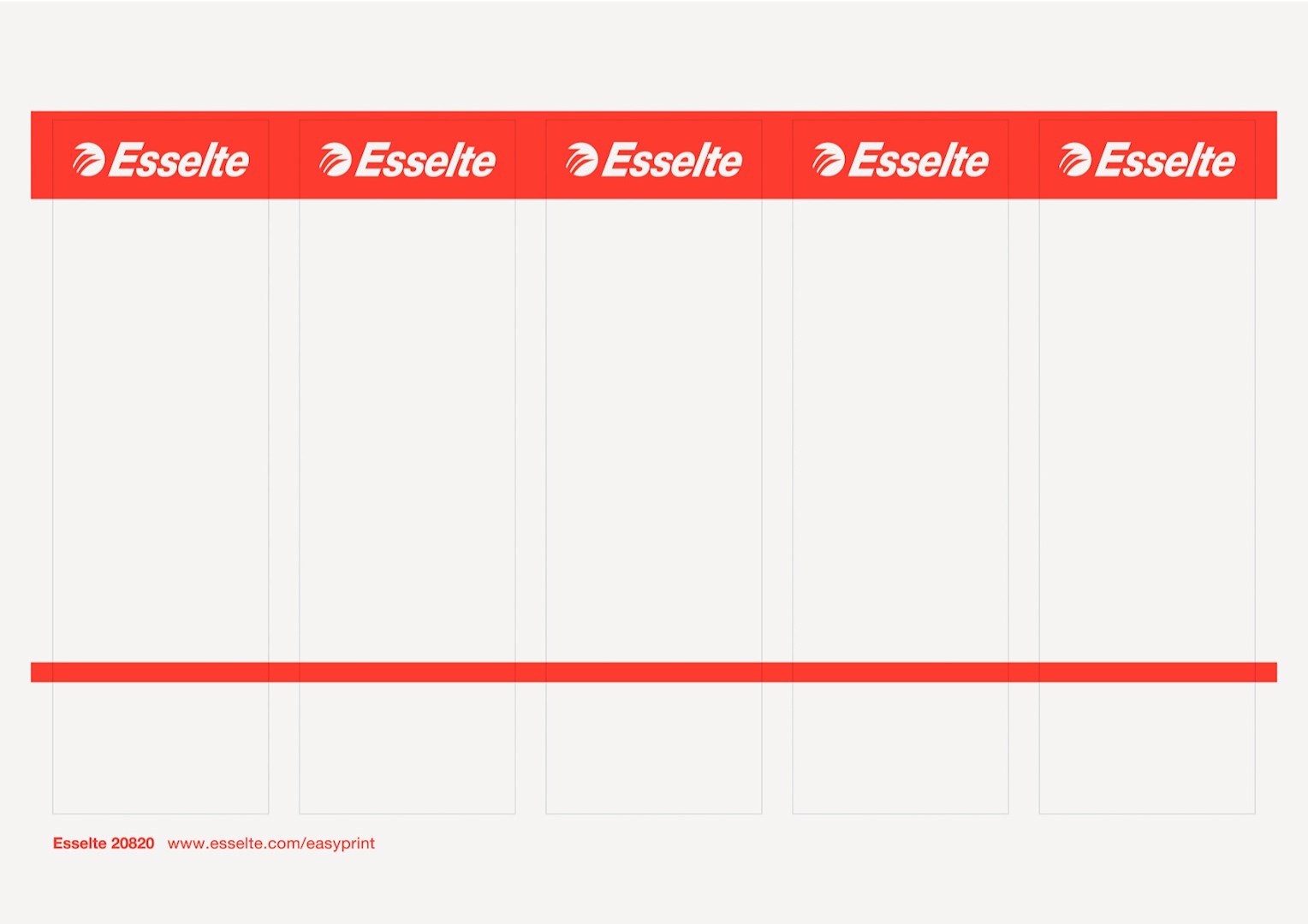 Etykiety grzbietowe PC, szerokie do segreg. No.1 Power i ekonom. Esselte, 49X158mm, 10x5 szt., białe, kartonowe