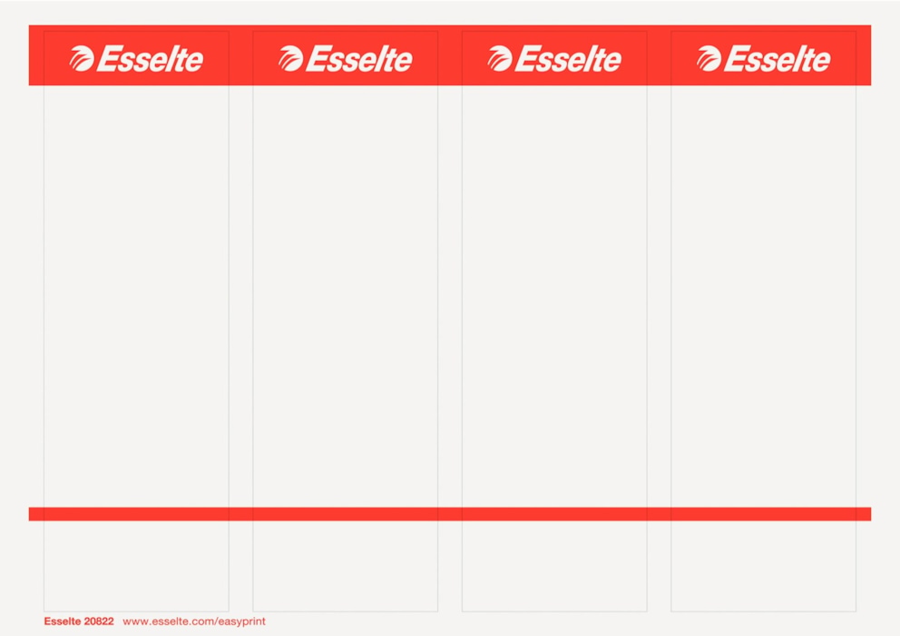 Etykiety grzbietowe PC, szerokie do segreg. samoprzylepne Esselte, 59X192mm, 10x4, białe