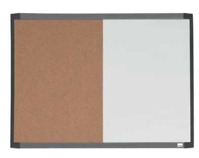 Mała tabliczka CombiBoard 585x430mm, tablica suchościeralna biała i korkowa (pół na pół)