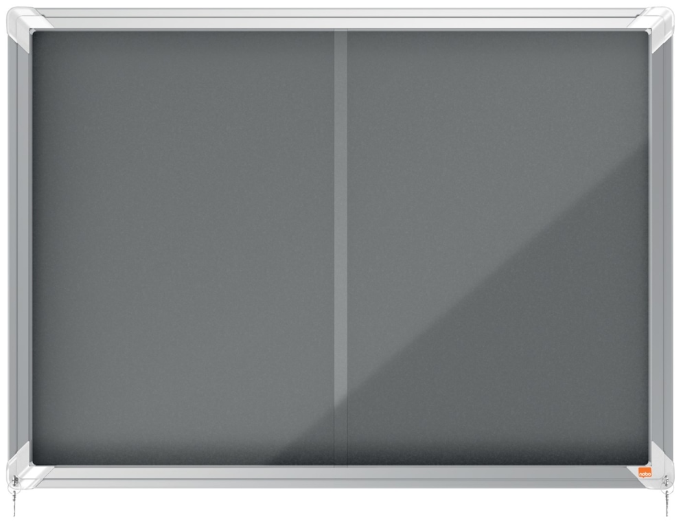 Gablota filcowa Nobo Premium Plus 8xA4, szara (drzwiczki przesuwne)
