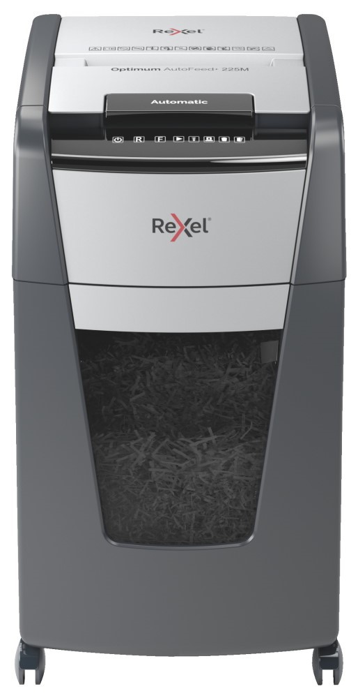 Niszczarka Rexel Optimum AutoFeed+ 225M, (P-5), 225 kartek, 60 l kosz