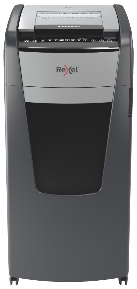 Niszczarka Rexel Optimum AutoFeed+ 600M, (P-5), 600 kartek, 110 l kosz