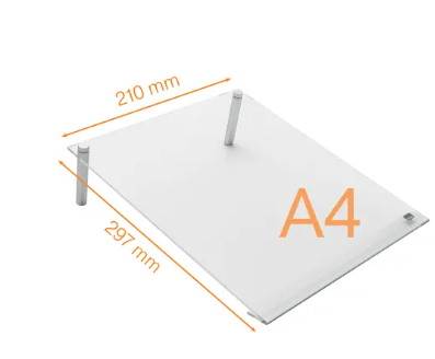 Mała tabliczka suchościeralna Nobo z przezroczystego akrylu na biurko,ukośna A4