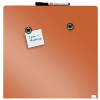 Mała kwadratowa tabliczka suchościeralna Nobo, 360 mm x 360 mm, pomarańczowa