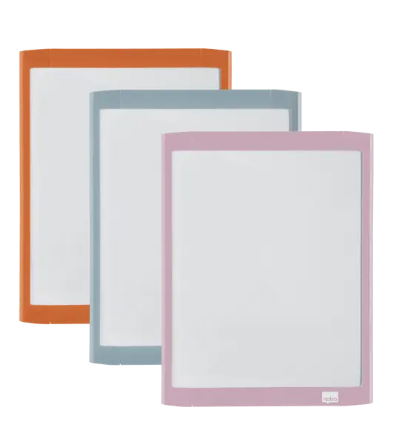 Magnetyczna tabliczka suchościeralna Nobo 216x280mm, zestaw, pastelowe kolory