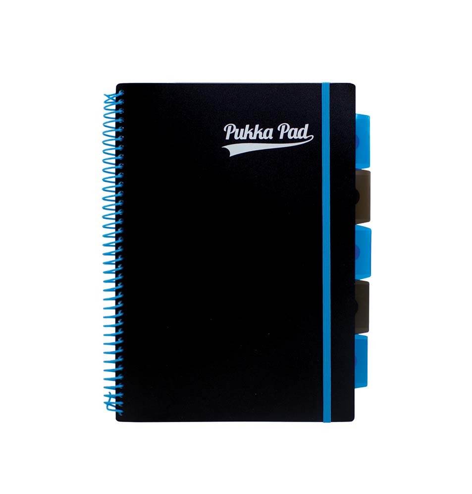 PUKKA PROJECT BOOK PP NEON BLACK A4 KRATKA NIEBIESKI 100K 80G