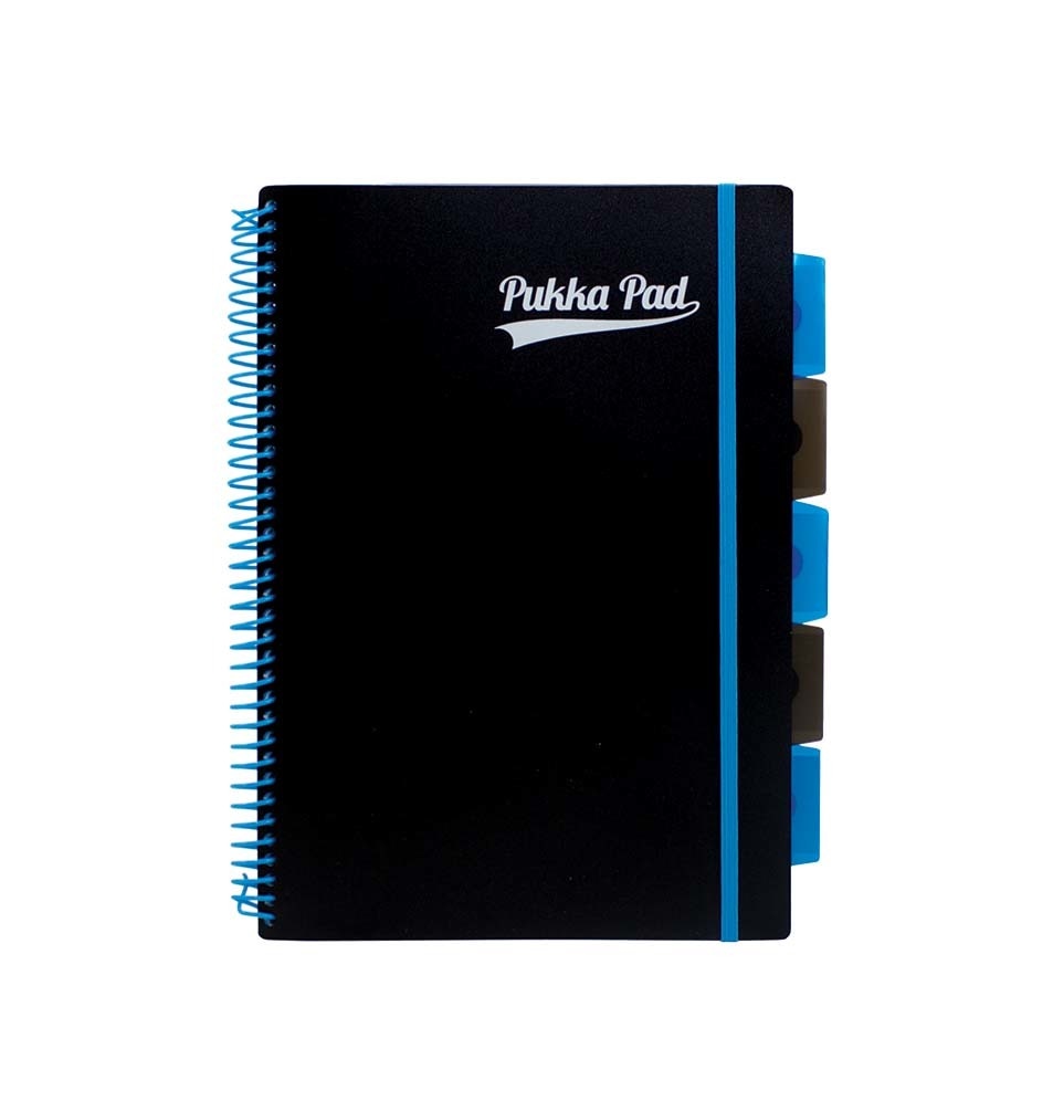 PUKKA PROJECT BOOK PP NEON BLACK A4 KRATKA NIEBIESKI 100K 80G