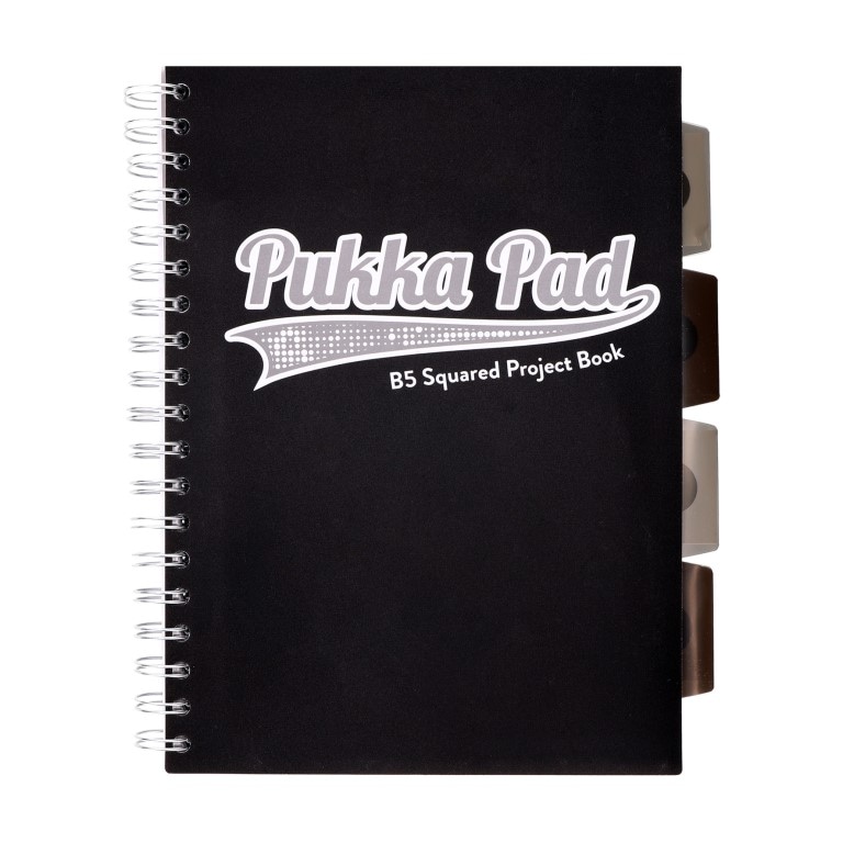 PUKKA PROJECT BOOK BLACK & GREY B5 KRATKA CZARNY 100K 80G