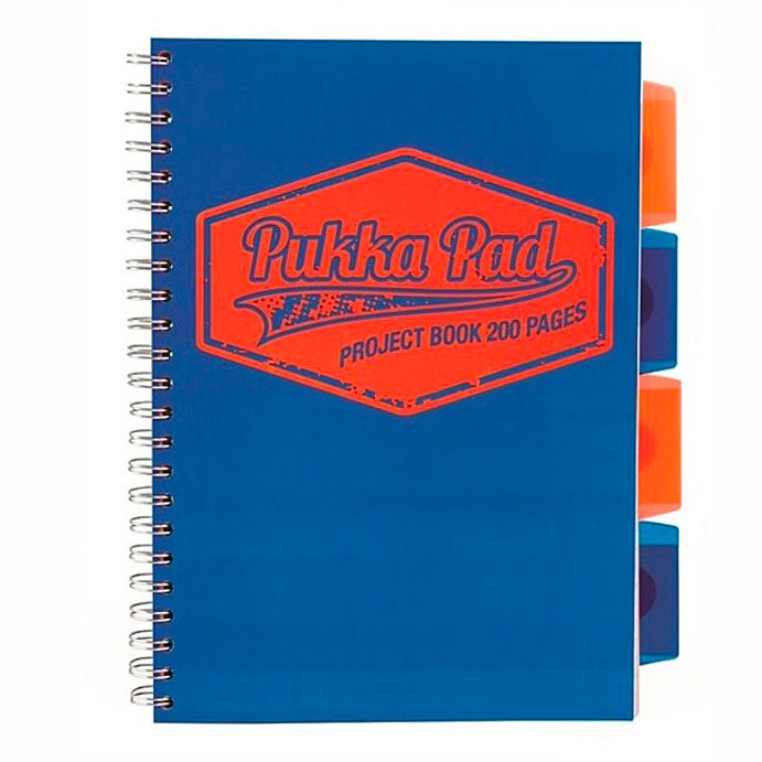 PUKKA PROJECT BOOK NEON B5 KRATKA  NIEBIESKI