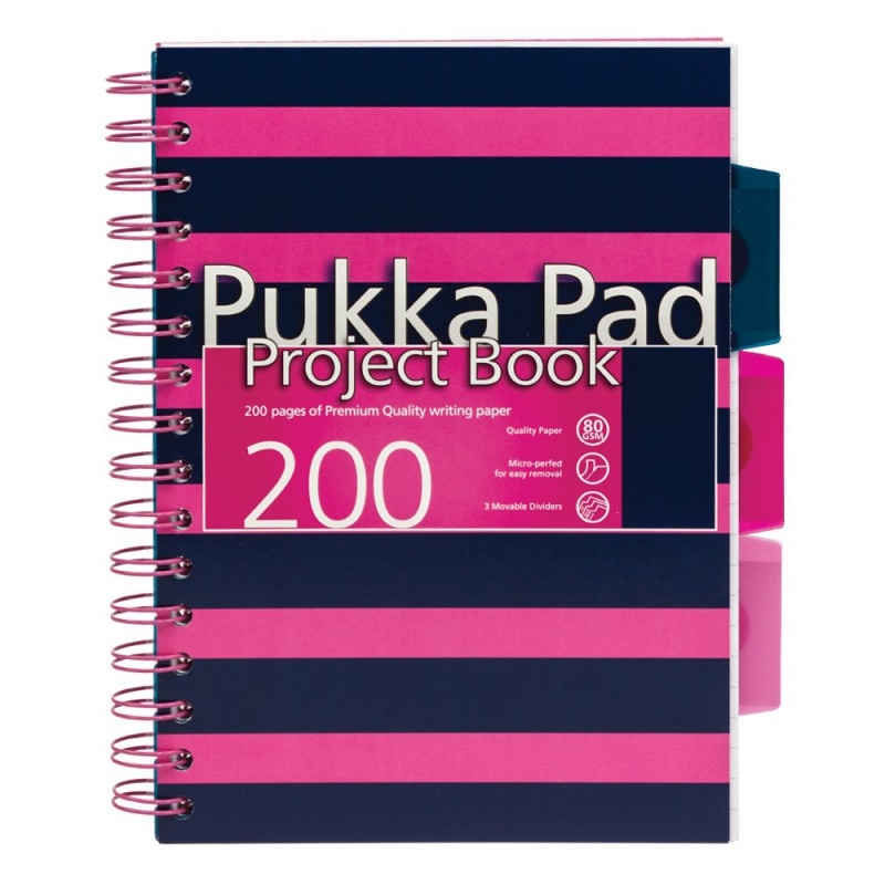PUKKA PROJECT BOOK NAVY A5 KRATKA RÓŻOWY