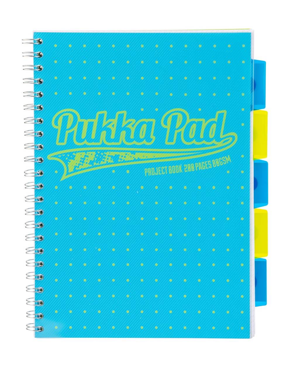 PUKKA PROJECT BOOK NEON DOTS A4 KRATKA NIEBIESKI 100K 80G